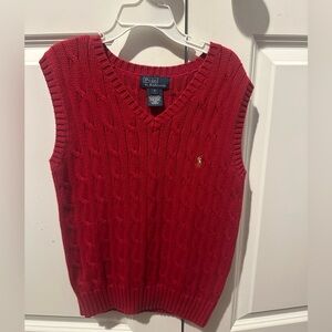 Polo by Ralph Lauren Boys's V-Neck Red Sweater Vest